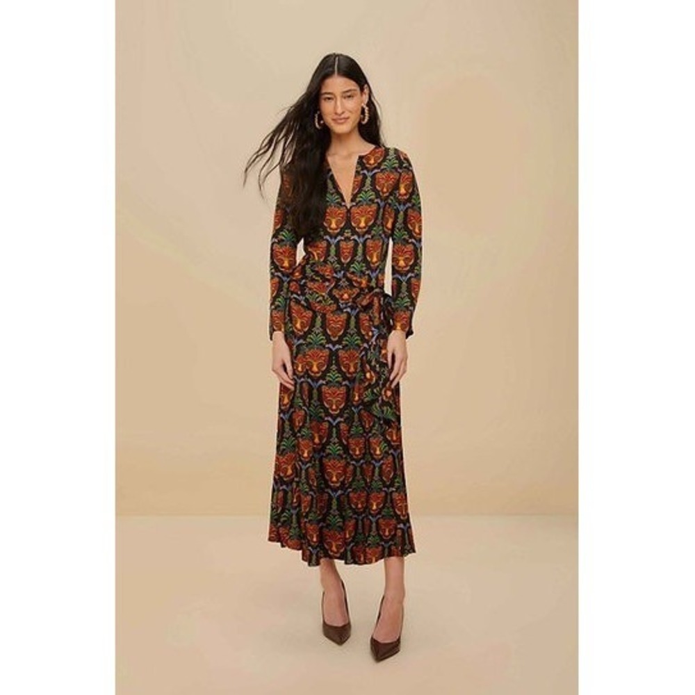 NWT FARM RIO Black Boho Panther Dress / MSRP $270 / Size Small / Gorgeous!